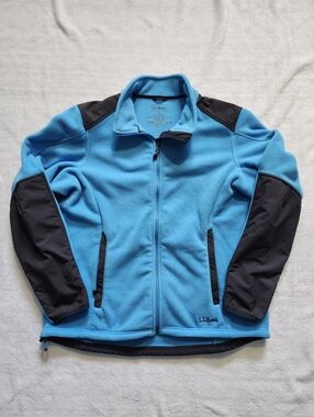 L. L. Bean Polartec Wind Pro Sweater Fleece Jacket Blue Dark Grey Women's Large